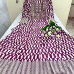 Maroon Mirage Printed Cotton Anarkali Kurti | Round Neck